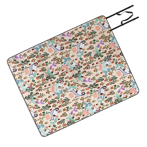 Deny Designs Picnic Blanket, Dash and Ash Self Care Mermaids 50
