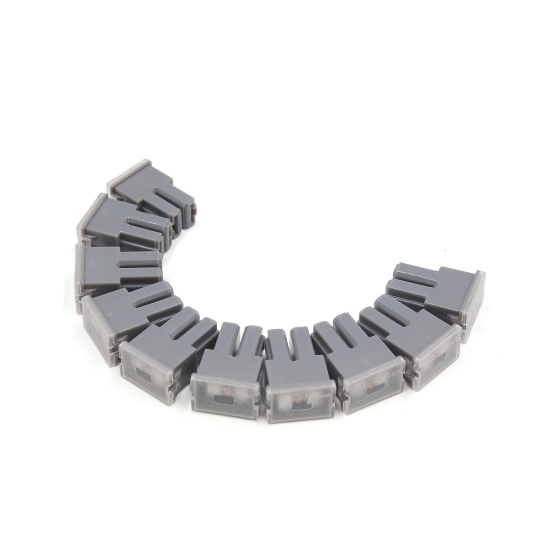 AERBNYEQP 10Pcs 32V 120A Gray Plastic Female PAL Cartridge Fuse for Auto Car Vehicle