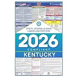 2019 Kentucky Labor Law Poster – State, Federal, OSHA Compliant – Laminated Mandatory All in One Poster