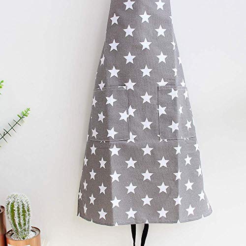 Dusenly Women's Apron With Two Pockets Fashion Star Pattern Cotton & Canvas Aprons for Women Chef kitchen, Cooking, Grill and Baking (Grey) - Cosy Home Interiors Dusenly Women's Apron With Two Pockets Fashion Star Pattern Cotton & Canvas Aprons for Women Chef kitchen, Cooking, Grill and Baking (Grey) - Image 5