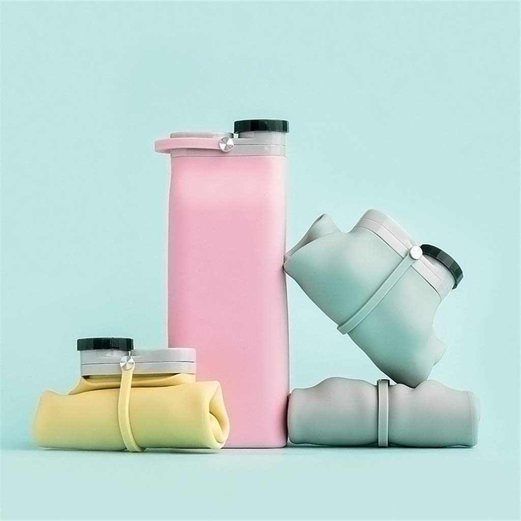 Bottiglia d'Acqua Pieghevole, personalità Gel di Silice Portatile Anti-Caduta Telescopico for Studenti (4 Colori)