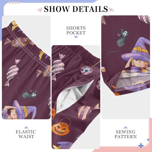 ZZXXB Witch Candy Boys Long Pants Soft Trousers Elastic Waist Kids Lounge Bottoms with Pockets S-XL4