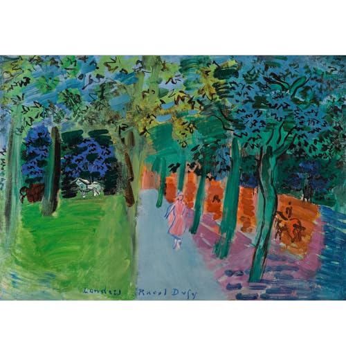 KSHAO ATHQW Póster de Raoul Dufy La mujer bajo el árbol, arte de pared Raoul Dufy, impresiones abstractas en lienzo, cuadro nórdico para decoración de sala de estar, 50 x 35 cm, sin marco