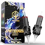 POSEIDON Professional Tattoo Needles Cartridges - 20 Pack of 3RL Round Liner (#12), Stainless Steel with Ink Flow Membrane, Disposable & Fits All Tattoo Machines (1203RL)