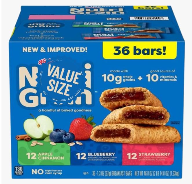 Breakfast Bars, Variety Pack, 1.3 oz, 36 ct