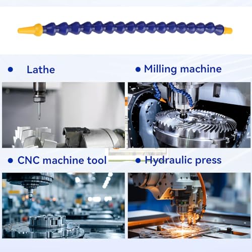 10 Stück flexibler Kühlmittelschlauch, 1/8 BSPT-Gewinde, flexibler Kunststoff-Kühlmittelschlauch, Kunststoff-Wasser-Öl-Kühlrohr für Drehmaschinen, Fräsen, CNC-Maschinen,