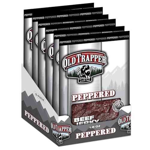 Old Trapper Peppered Beef Jerky, 1.8oz, 6 pouches