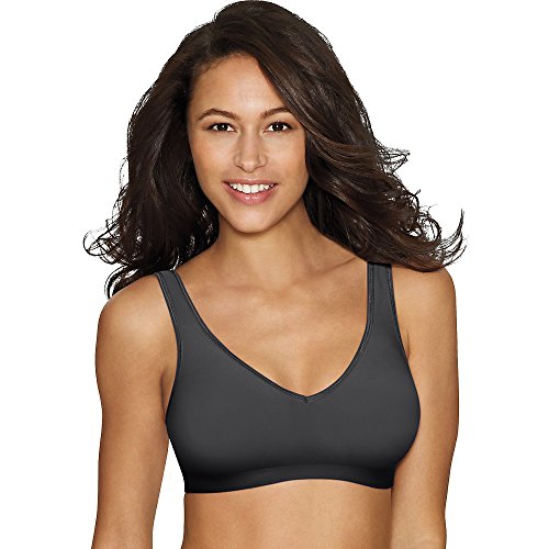 Hanes Comfort Evolution ComfortFlex Fit Wirefree Bra_Black/Steel Grey_2XL