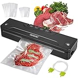 Vakuumiergerät，Folienschweißgerät für Trockene und Feuchte Lebensmittel, Bleiben bis zu 8x Länger Frisch Vakuumierer 30cm Schweißnaht inkl.Vakuumschlauch und 20 Folienbeutel