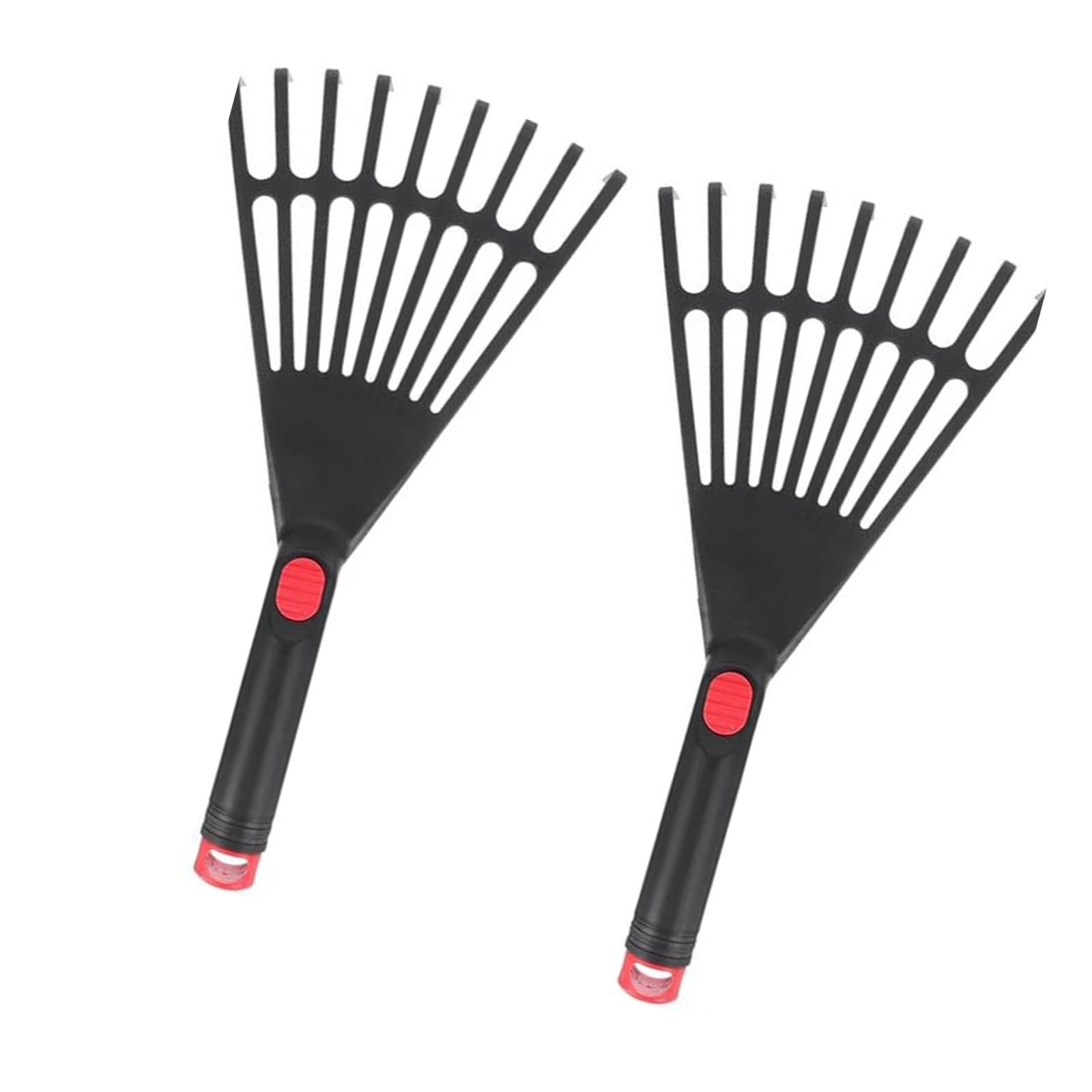 of 2 Ergonomic Garden Rakes with 9 Teeth Lightweight for Soil Cultivation Weeding and Planting Landscaping Garden Rakes