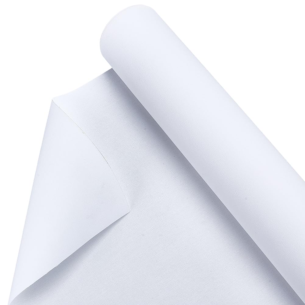 OLYCRAFT 10 m x 37 cm lienzo de algodón con doble fondo rollo de lienzo blanco grandes rollo de lienzo suministros artísticos Rollos de pintura de tiza fondo para pintura DIY óleo acuarela acrílico