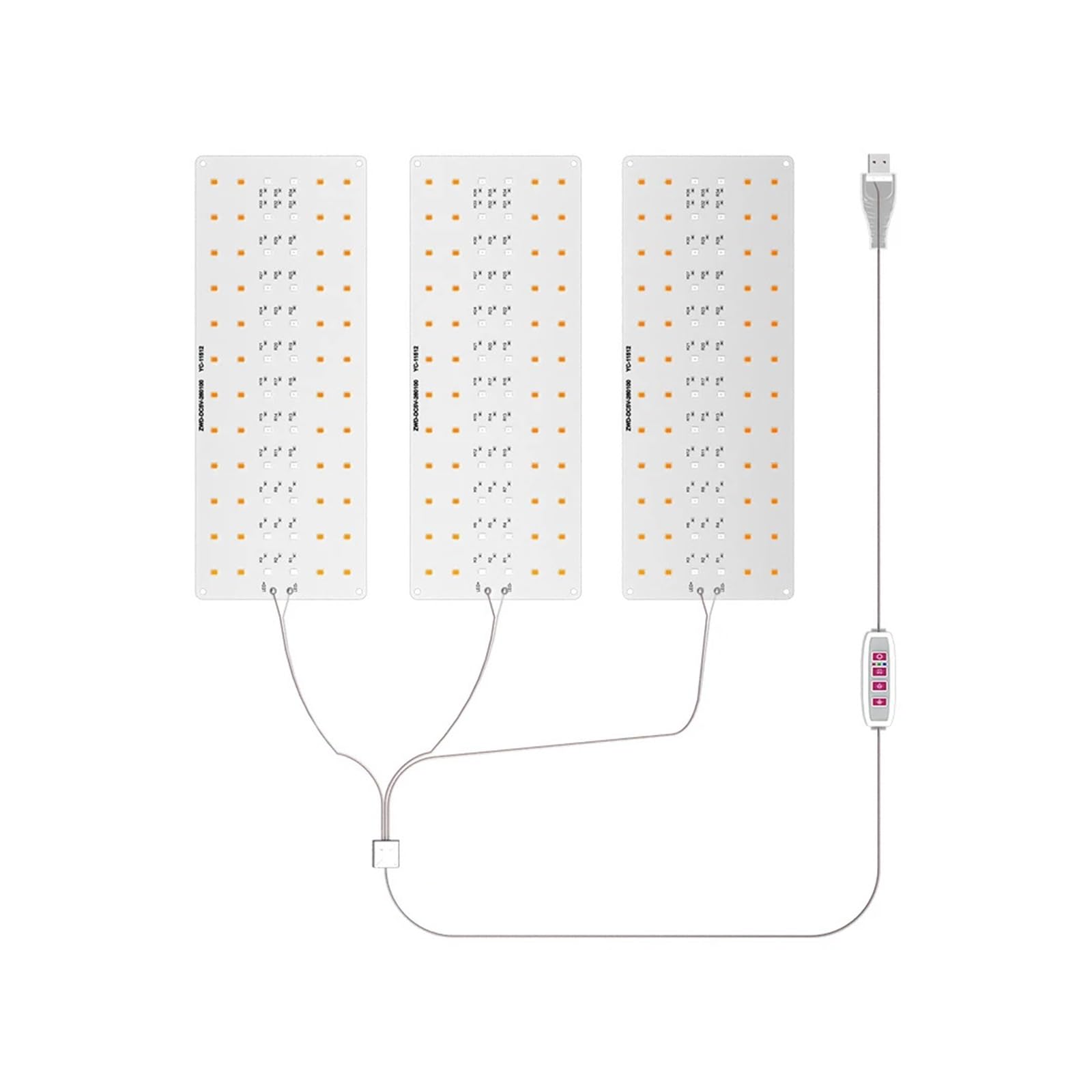 Ultracienki panel Lampa do uprawy z timerem pod szafką Możliwość przyciemniania LED roślin domowych,Oszczędność Energii(Three heads)