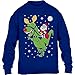 Shirtgeil Ugly Sweater - T-Rex cavalca Babbo Natale Maglione per Bambini e Ragazzi 10 Anni Blu