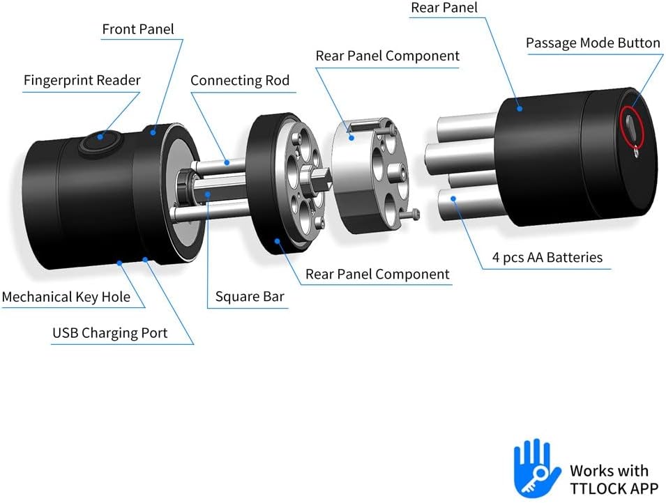 Electronic Inteligente Lock Smart Digital Fingerprint Combination Code Door Lock(C)