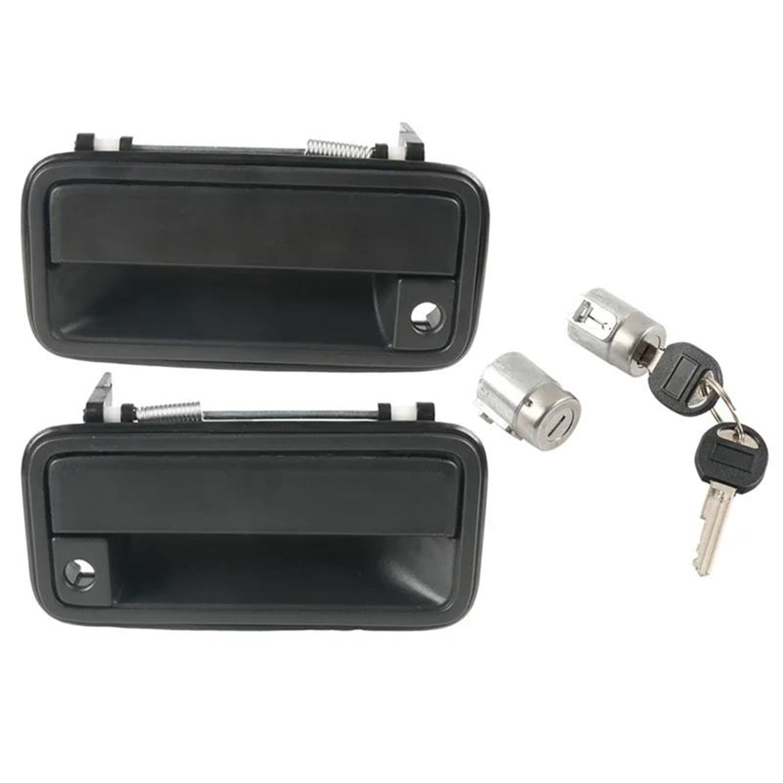 AESRTMJ Exterior Door Handles with Lock Cylinder Keys for Chevrolet for Suburban for Tahoe C1500 1995-2000 for GMC for Yukon 15742230 15742229(Style A)