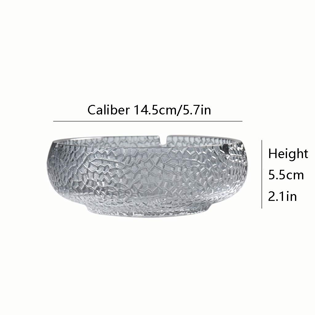 sdneNest Posacenere grande rotondo in vetro con coperchio, grande posacenere da esterno per patio, tavolo, posacenere decorativo per casa, esterno, interno, ristorante, trasparente
