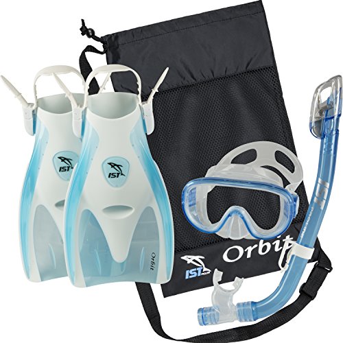 IST Orbit Snorkel Set (White/Clear Blue, Small (2-5))