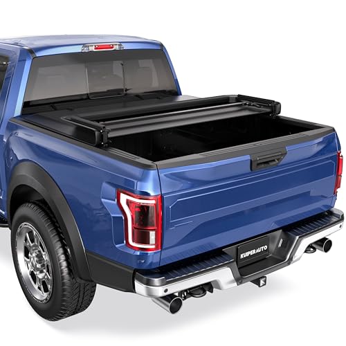 KUIPERAUTO 6.8FT Tri 3-Folding Soft Truck Bed Tonneau Cover Compatible with Ford F250/ F350/ F450 Super Duty 1999-2026 Truck Bed Cover