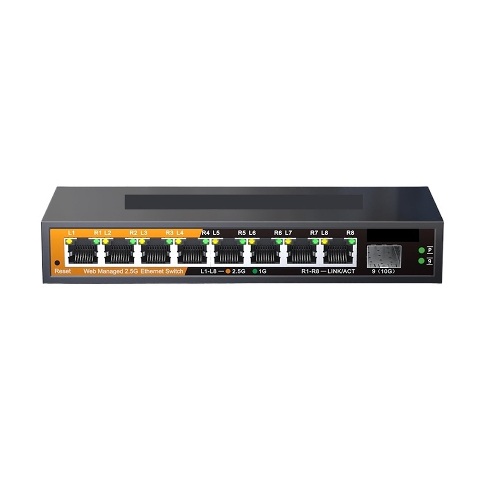OSHZIKJII 8-Port 2.5Gb RJ45 Managed Ethernet Switch with 1-10Gb s-f.p+ Uplink(Switch with U/*S Plug)