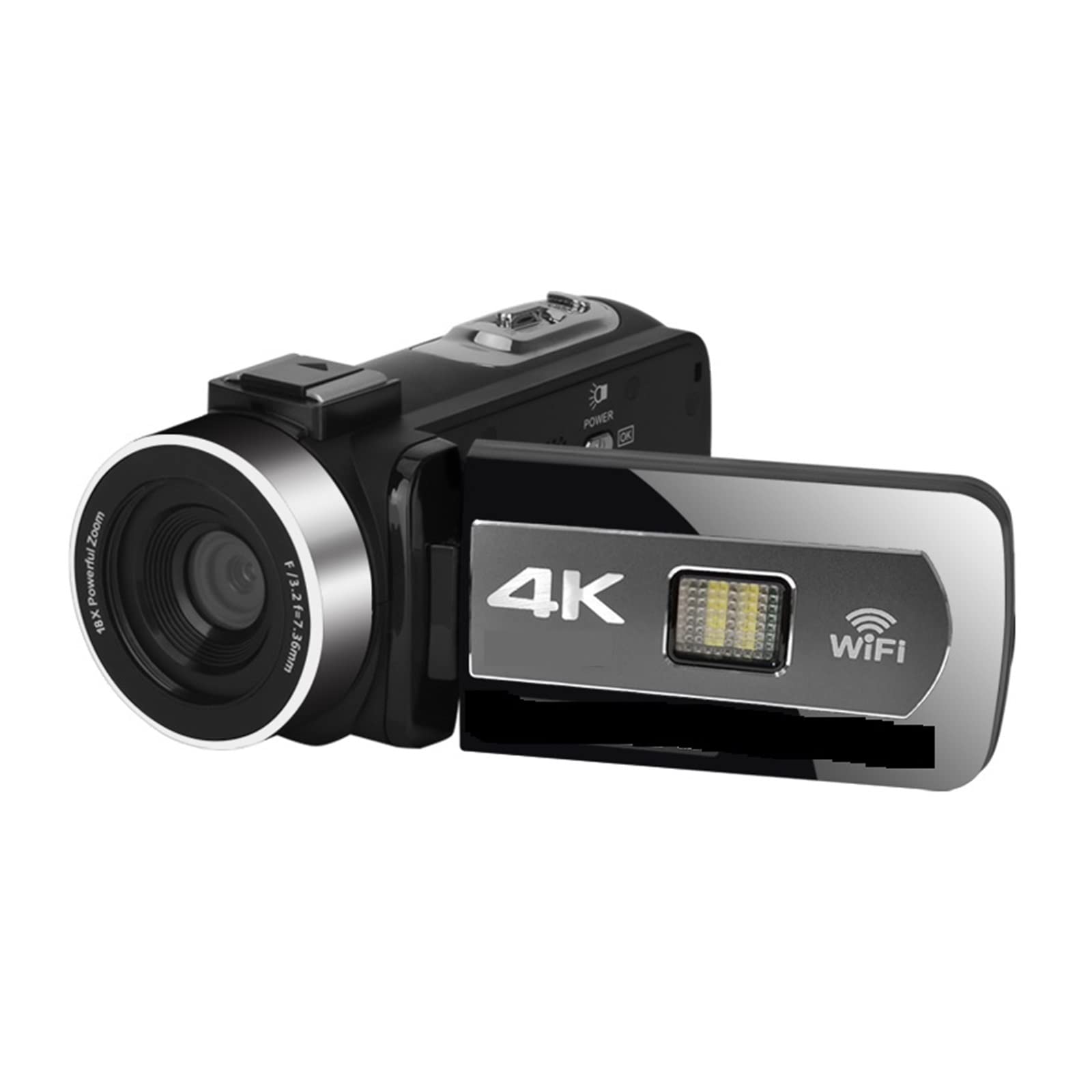 Fotocamera digitale, Fotocamere per la fotografia, Videocamere digitali grandangolari 4K Registrazione in loop al rallentatore Microfono Videocamera Messa a fuoco automatica Streaming Webcam Vlog Kit
