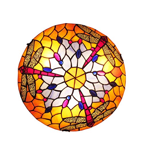 ★ Materiale: paralume in vetro colorato di alta qualità in stile Tiffany, circondato da lamina di rame, e quindi saldato con stagno, la superficie è liscia, non colorata artificialmente in seguito, permanentemente non sbiadisce, non ha paura del fuoco, non ha paura di raschiare la lama