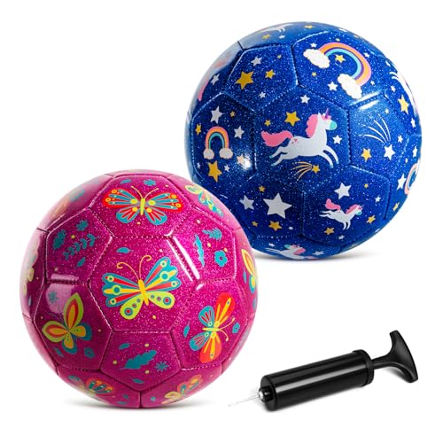 Kids Soccer Ball Size 3, 2-Pack for Ages 3-8