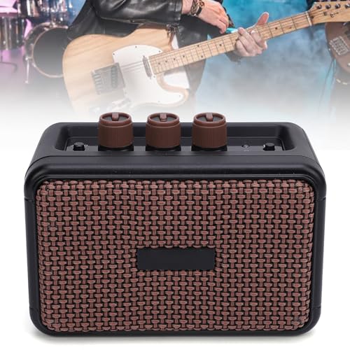 RiToEasysports Wzmacniacz do Gitary Elektrycznej, Przenośny Wzmacniacz Gitarowy Interfejs 6,35 Mm Wbudowane Podwójne Głośniki Combo Bluetooth do Prób Przed Jam Session