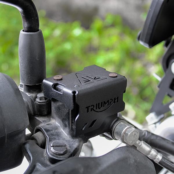 Image of Front Reservoir Guard Compatible With Triumph Speed 400 |speed T4 | Scrambler 400X | Scrambler 400XC (Black, Pack of 1)
