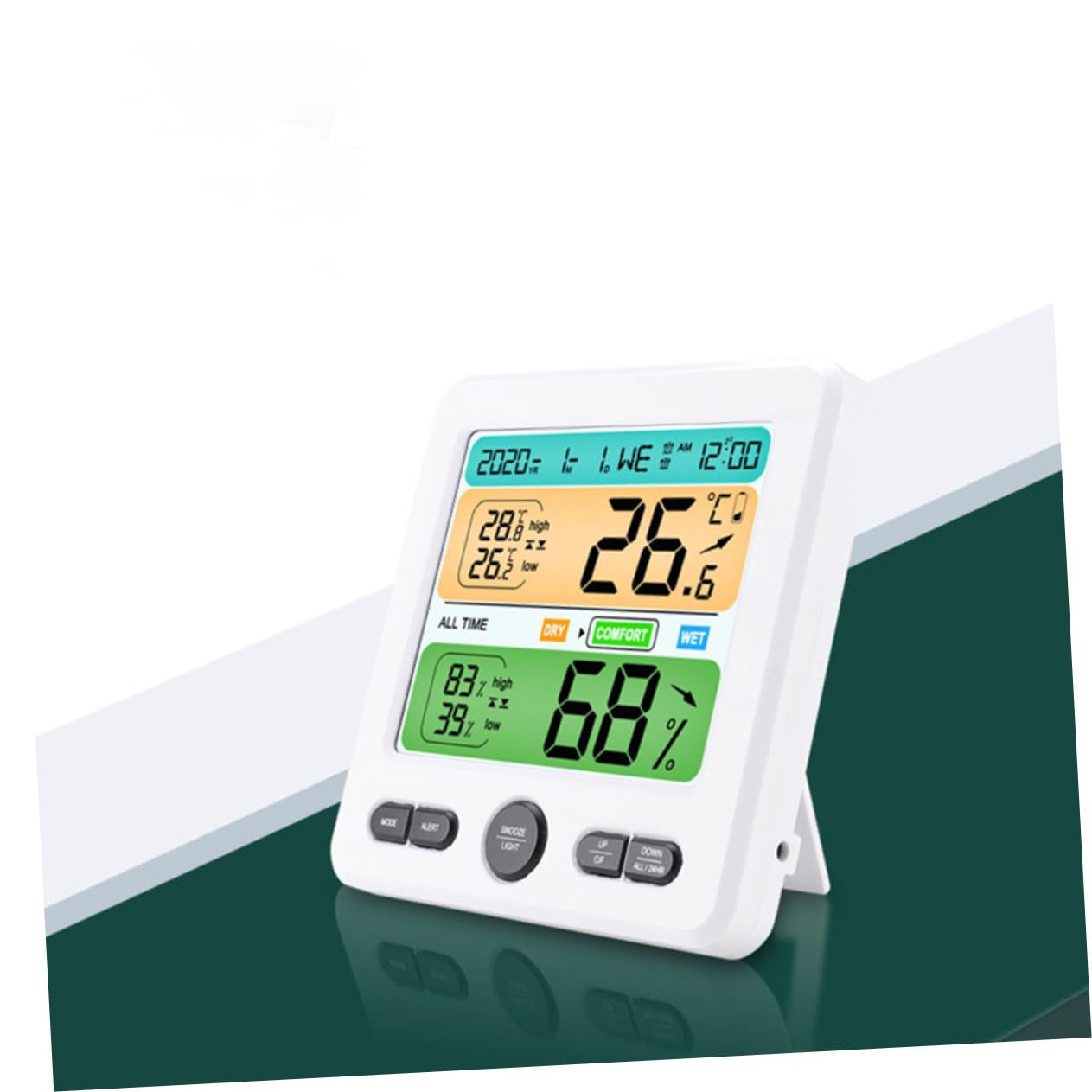 SHINEOFI Igrometro Digitale da Parete per Interni con Display Grande Termometro Umidità Casa Strumento Preciso e Portatile in Abs Misurazione Stabile e Basso Consumo Energetico Serie b