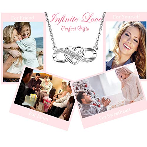 Collar de corazón infinito de plata de ley como símbolo de amor eterno 4