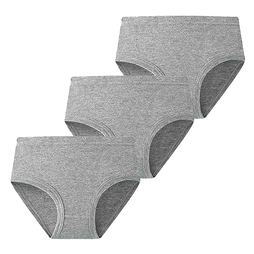 Girls and Toddler Underwear, Girls Underwear Cotton Briefs Soft Clear Briefs Solid Color Panties for Teens 3 Pack