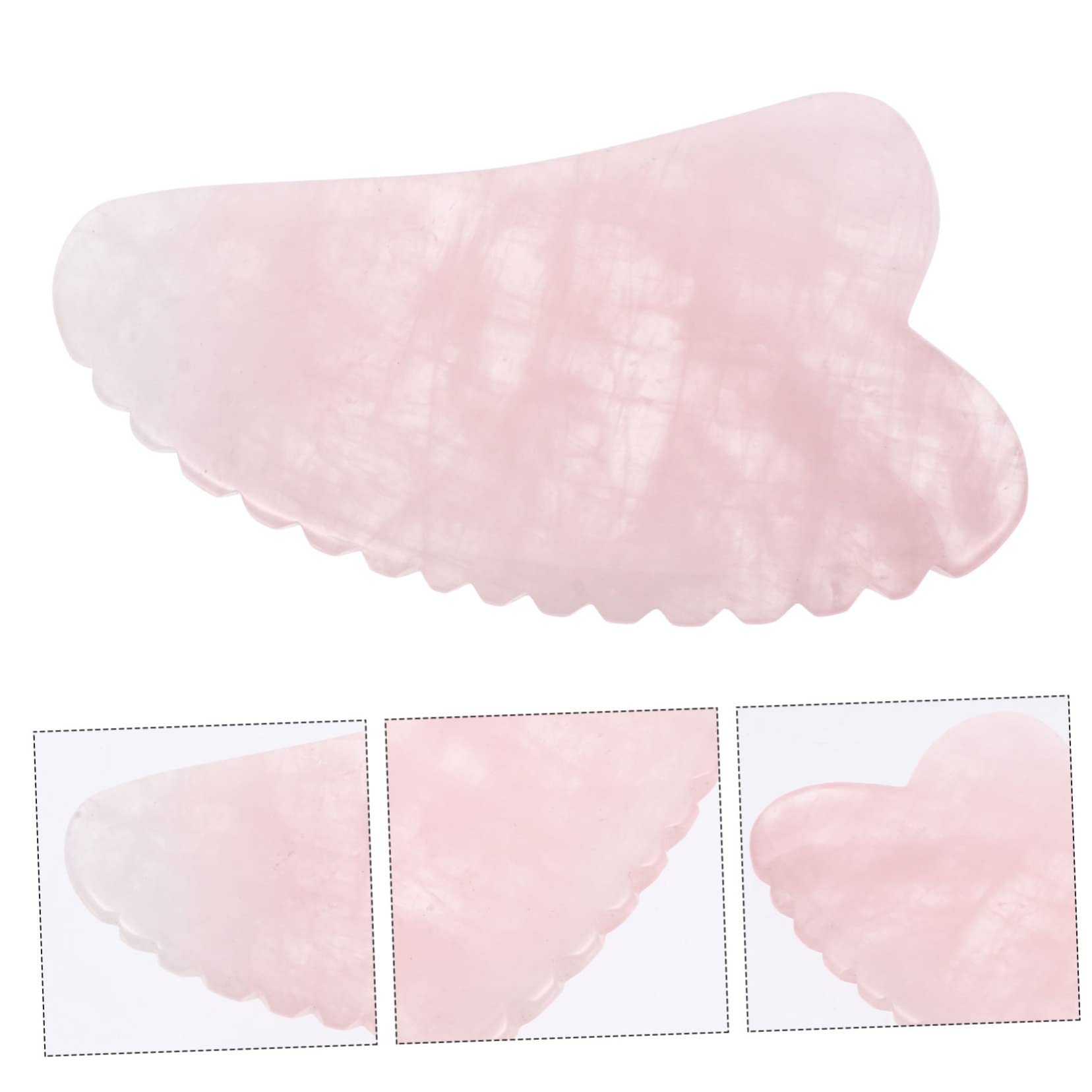 Gatuida 2pezzi Piastra Massaggiante Quarzo Rosa Per Scraping Strumento Portatile Per Massaggio Viso Corpo e Spalle Per Rilassamento Muscolare e Trattamenti Spa