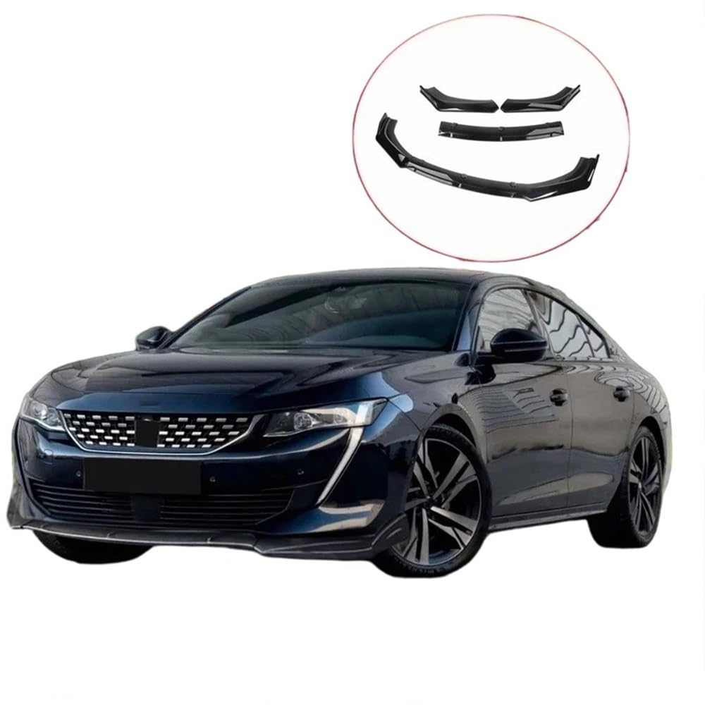 Kompatybilny z Peugeot 508 MK2 R83 508 S/SS/W GT Line 2018-2022 przedni spojler zderzaka Splitter pokrywa dyfuzora deflektor Body Kit Tuning(Carbon Look)