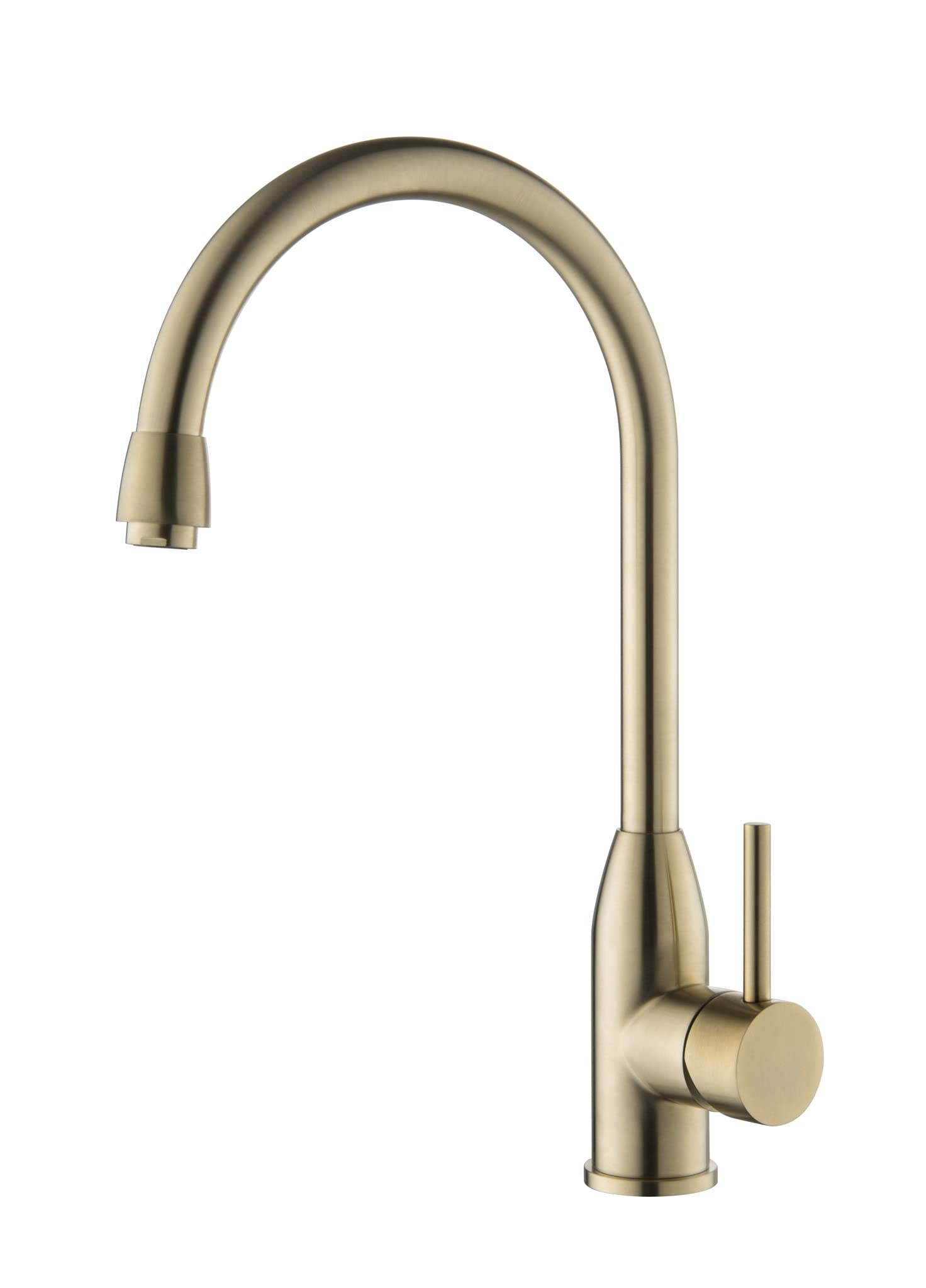 Fashion Home High-Arc Kitchen Faucet – Brushed Gold Stainless Steel, Single-Handle Modern Sink Faucet with 60CM Hose.