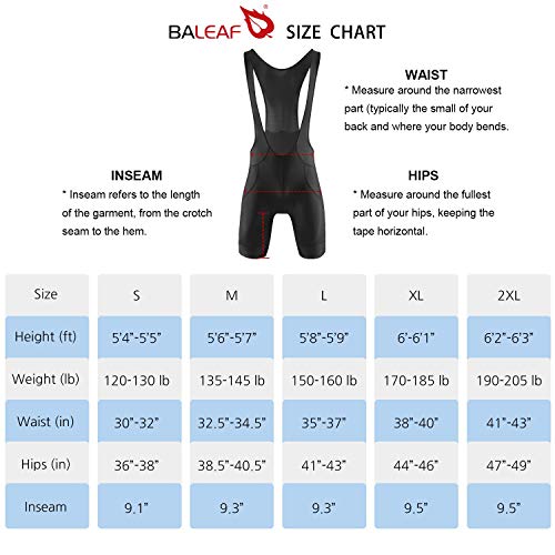 image for BALEAF Men's Cycling Bib Shorts 4D Padded Bike Bicycle Shorts Pockets 