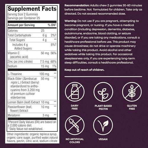 Nature's Way Sambucus Sleep + Immune Gummies, with Melatonin, 50 ct - image 7