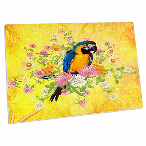 Pad de Escritorio 3dRose Loro Divertido con Flores Amarillo