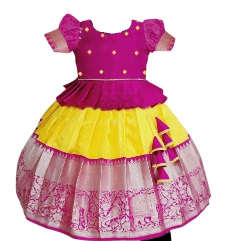 Image of Silk Solid Casual Wear Lehenga Choli for Girls