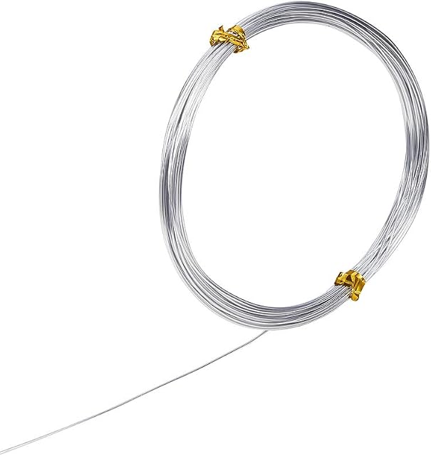 PandaHall 0.8mm*10m Aluminum Craft Wire, Silver Modelling Jewllery Wire, Soft Metal Craft Wire, Bendy Wire for DIY Sculpture Jewellery Making Wire Weaving and Wrapping