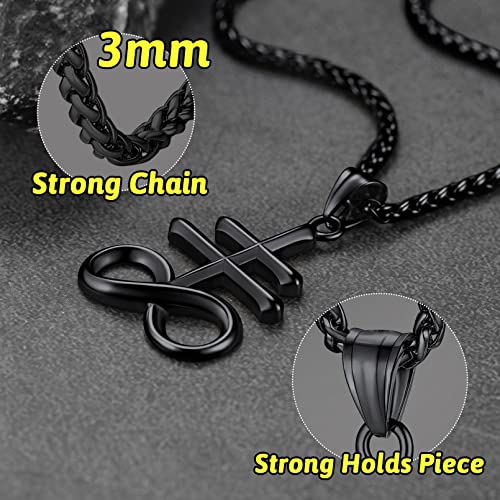 Collier Croix de Léviathan acier inoxydable pendentif sigil de Lucifer ajustable