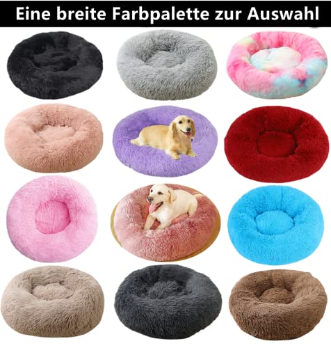 rngcpto Katzenbett Flauschig, Hundekissen Flauschig, Hundebett Plüsch Rund Katzenbett Hundekissen Katzenkissen Hundekörbchen Donut Waschbar (40cm, Lila)