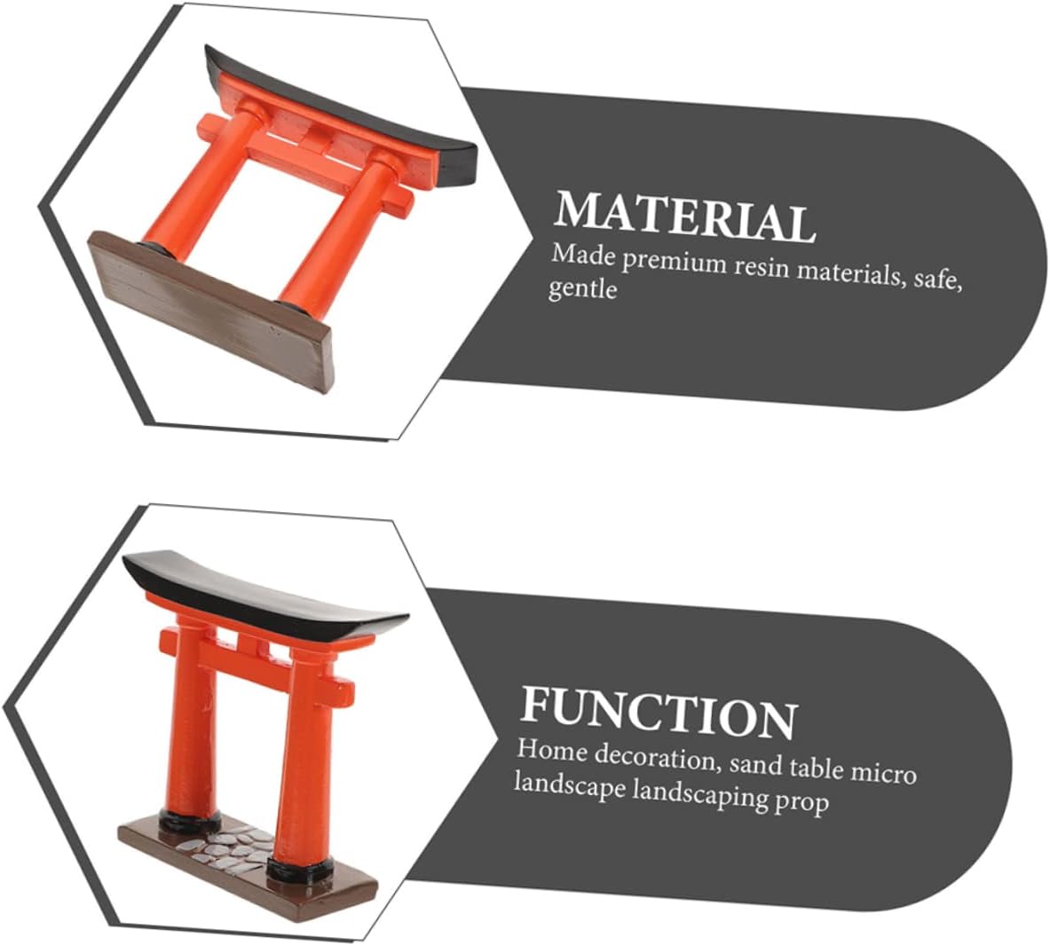 BESPORTBLE 4pcs Japanese Mini Gate Model Craft Zen Garden Decor for Outdoor Indoor