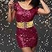 WOFASHPURET Women Wide Elastic Sequin Belt Stretchy Fashion Dress Belt for Casual and Formal Wear Comfortable Cinch Waist Strap 19.09In Length