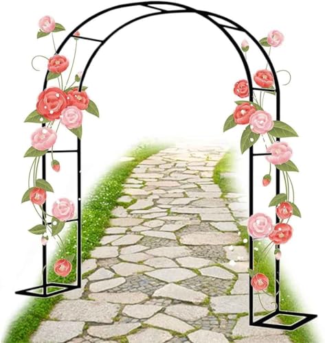 Arco da giardino per piante rampicanti e rose, robusto pergolato in acciaio per matrimonio, traliccio decorativo per esterni per migliorare la bellezza del giardino