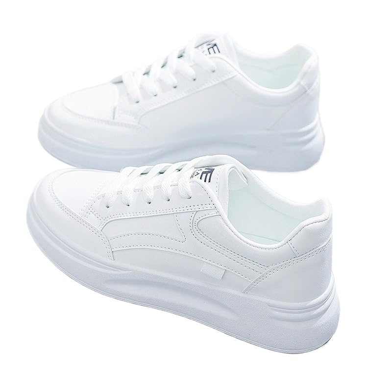 Women's Plus Size Classic White Casual Sneakers: Stylish, Breathable, Ideal for Outdoor Walking