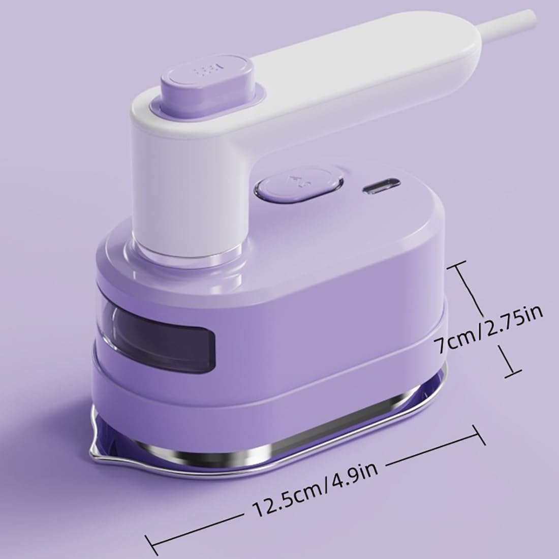 Plancha de Viaje, 1000 W Plancha Vapor Viaje, Mini Plancha Viaje PequeñA con Tanque de agua transparente de 70 ml, Plancha Ropa Viaje, Plancha Portatil Viaje para El Hogar y De Viaje, blanco-morado