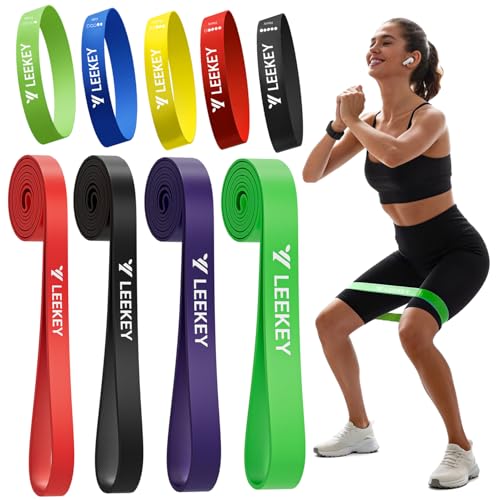 Image of LEEKEY Pull Up Assistance Bands,Muit Levels Resistance Bands for Senior /Adults,Exercise Bands with Door Anchor, Strength Bands for Fitness Training, Physical Therapy,Home Gym Workouts