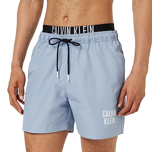 Calvin Klein Herren Badehose Lang, Grau (Vinca), L