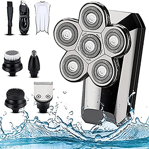 Electric Shaver for Men, Rechargeable Electric Shaver Bald Head Shaver Rotary Shaver USB Cordless Electric Shaver Waterproof Beard Trimmer Shavers for Men