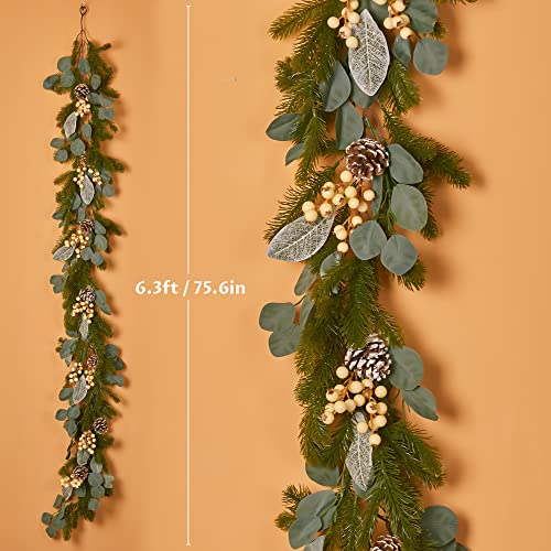 6.3Ft Christmas Garland, Anna's Whimsy Seasonal Artificialpine Cypress Greenery Garland Holiday Outdoor Winter Decor #TOP1